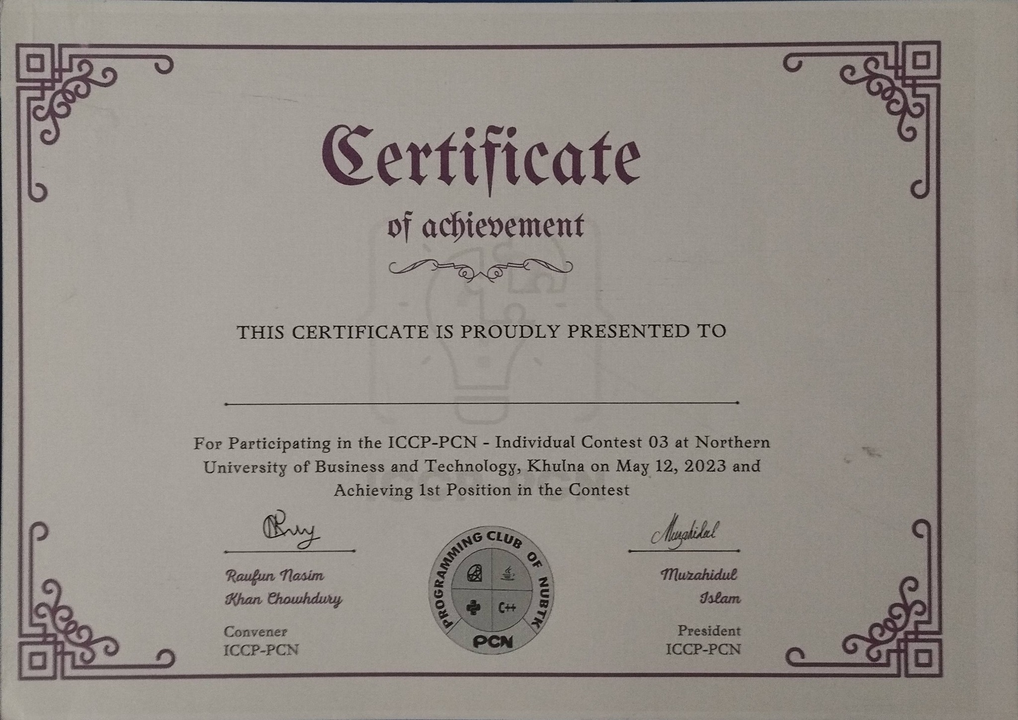 Certificate 14