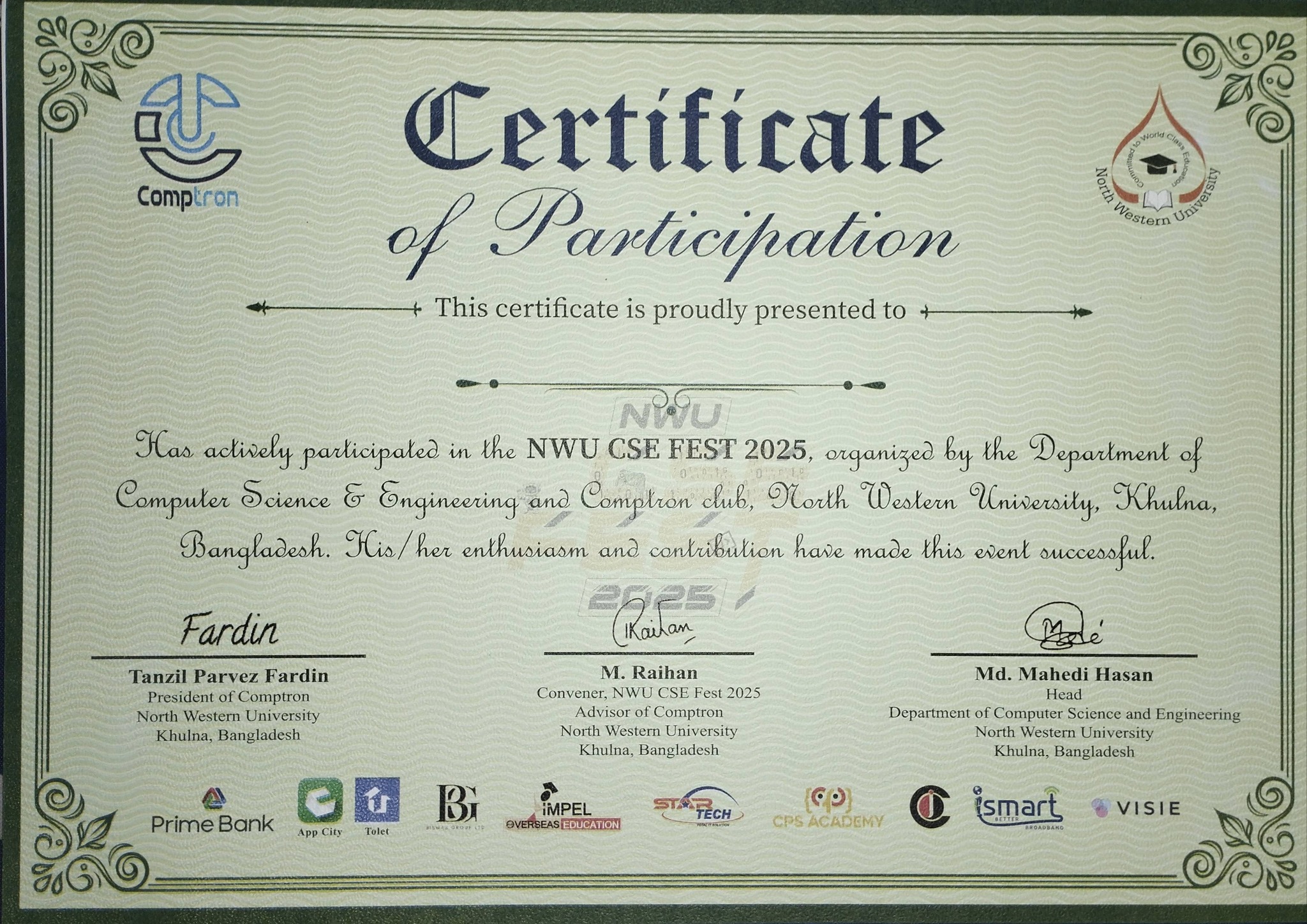 Certificate 15